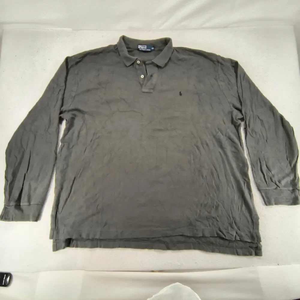 Polo by Ralph Lauren Casual Long Sleeve Polo Shirt Mens Size 2XL Gray